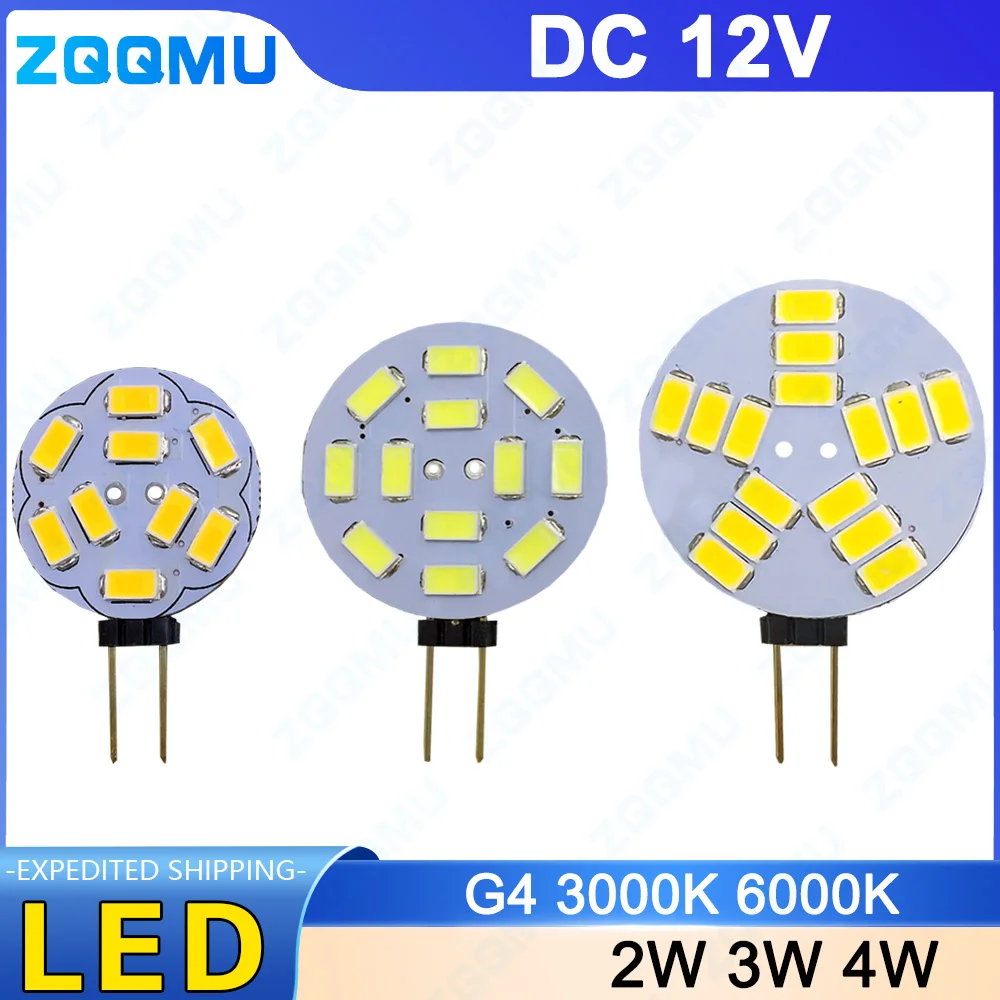 G4 LED 2W 3W 4W Round Range Hood Bulb DC12V SMD 5730 9 Pcs 12 Pcs 15 Pcs LED LED Boat Light White Warm White Bulb