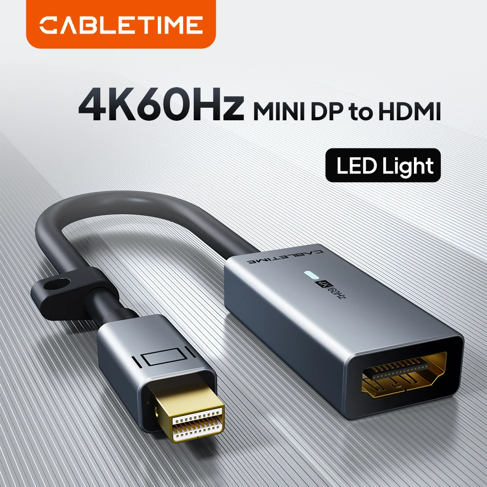 CABLEsmen-Adaptateur Mini Displayport vers HDMI, convertisseur Dp, 4K, 60Hz, pour Macbook, Lenovo, Acer C315