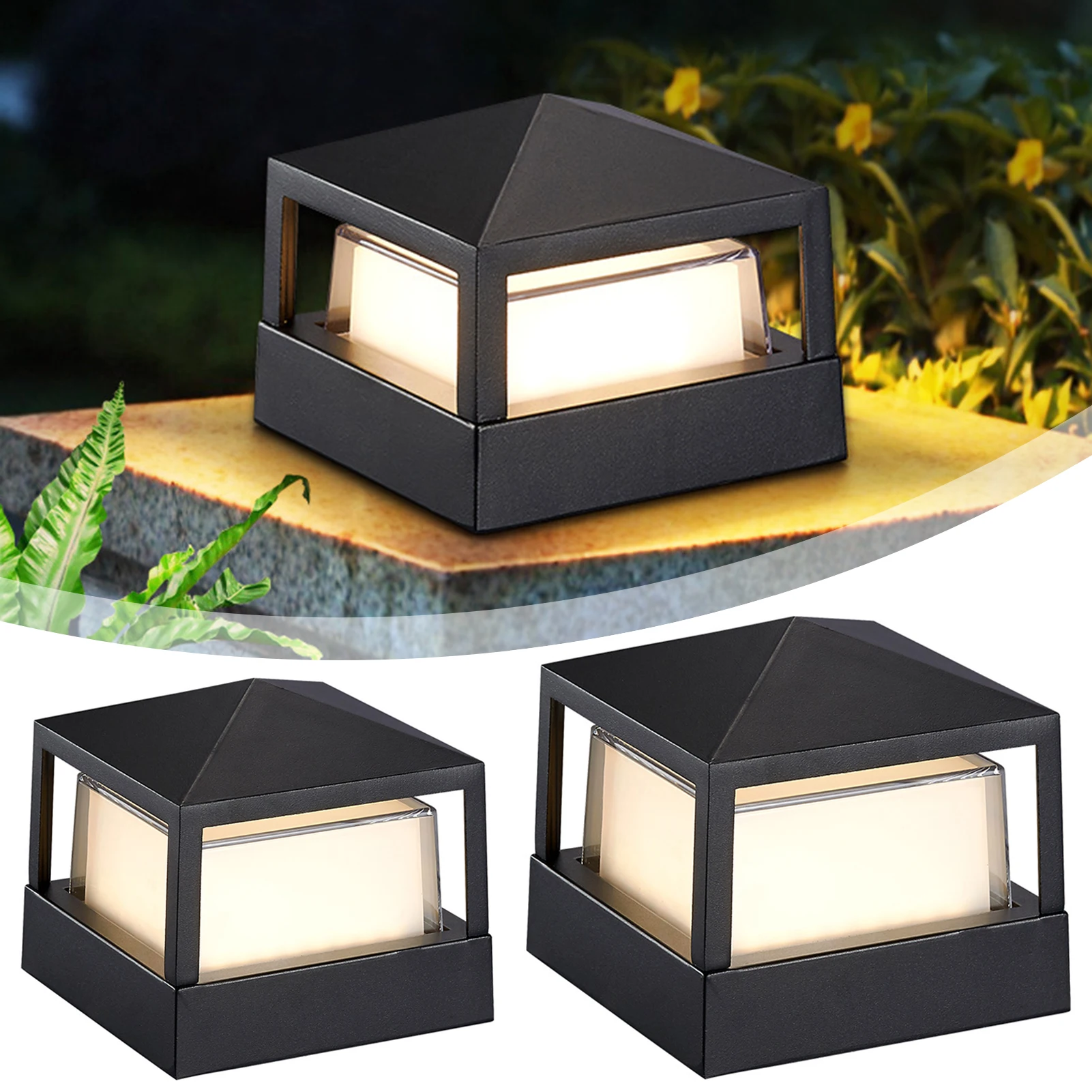 Outdoor Courtyard Column Lamp,LED Waterproof Pillar Lamp For Fence,Garden Patios Post Mounted Light,Front Porch Decoration