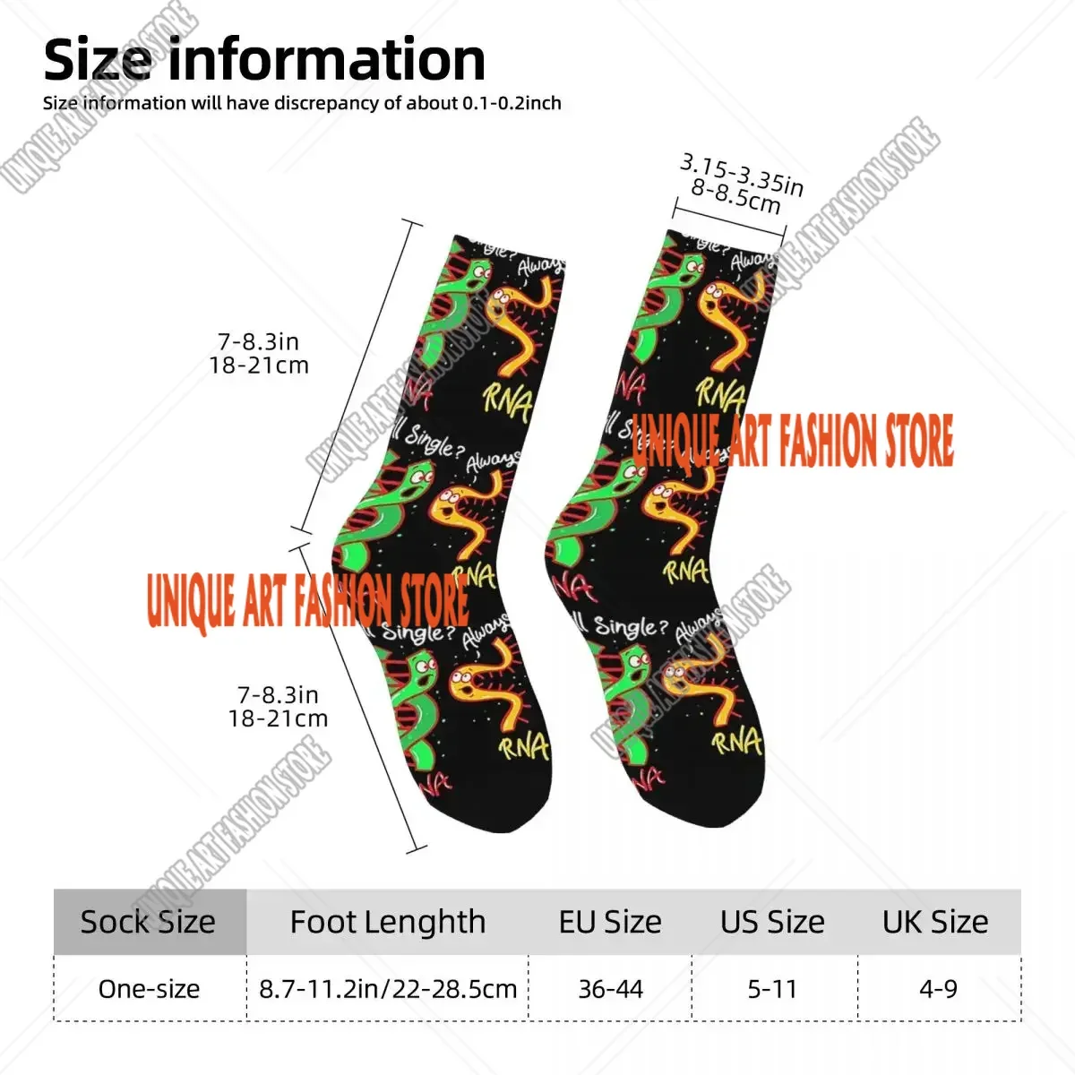 Biology Genetics DNA RNA Single Gift Socks Harajuku Super Soft Stockings All Season Long Socks for Man Woman's Birthday Present