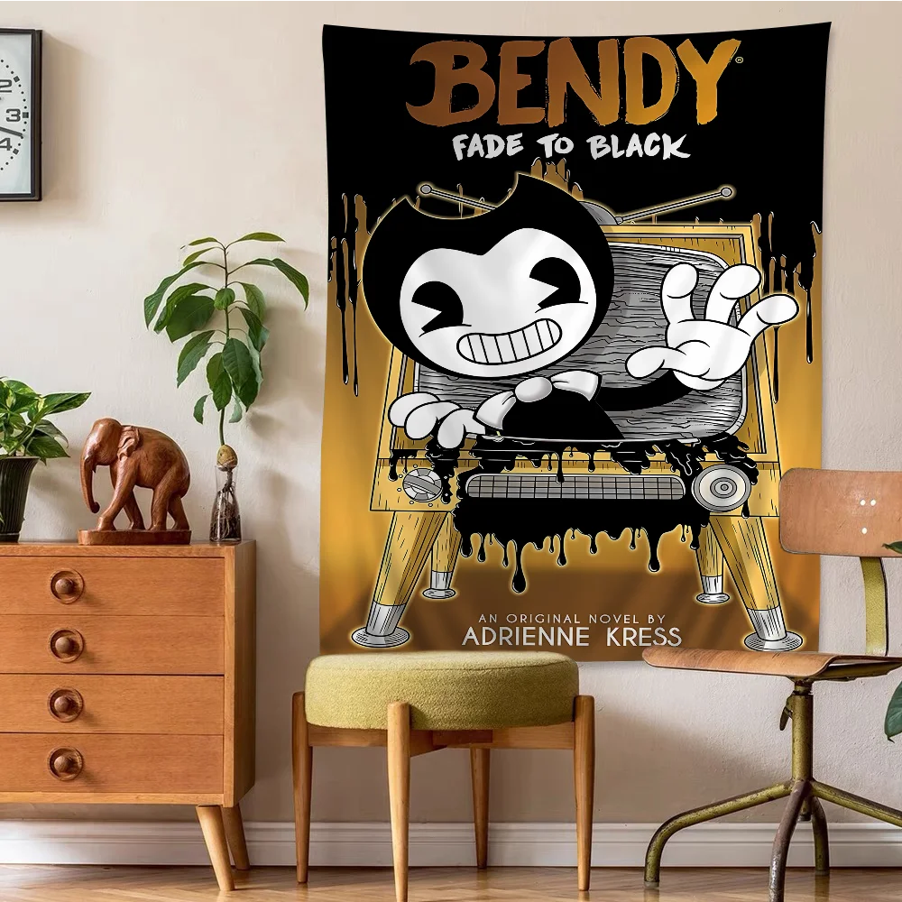 B-Bendy and the I-Ink M-Machine Colorful Tapestry Wall Hanging Bohemian Wall Tapestries Mandala Wall Art Decor