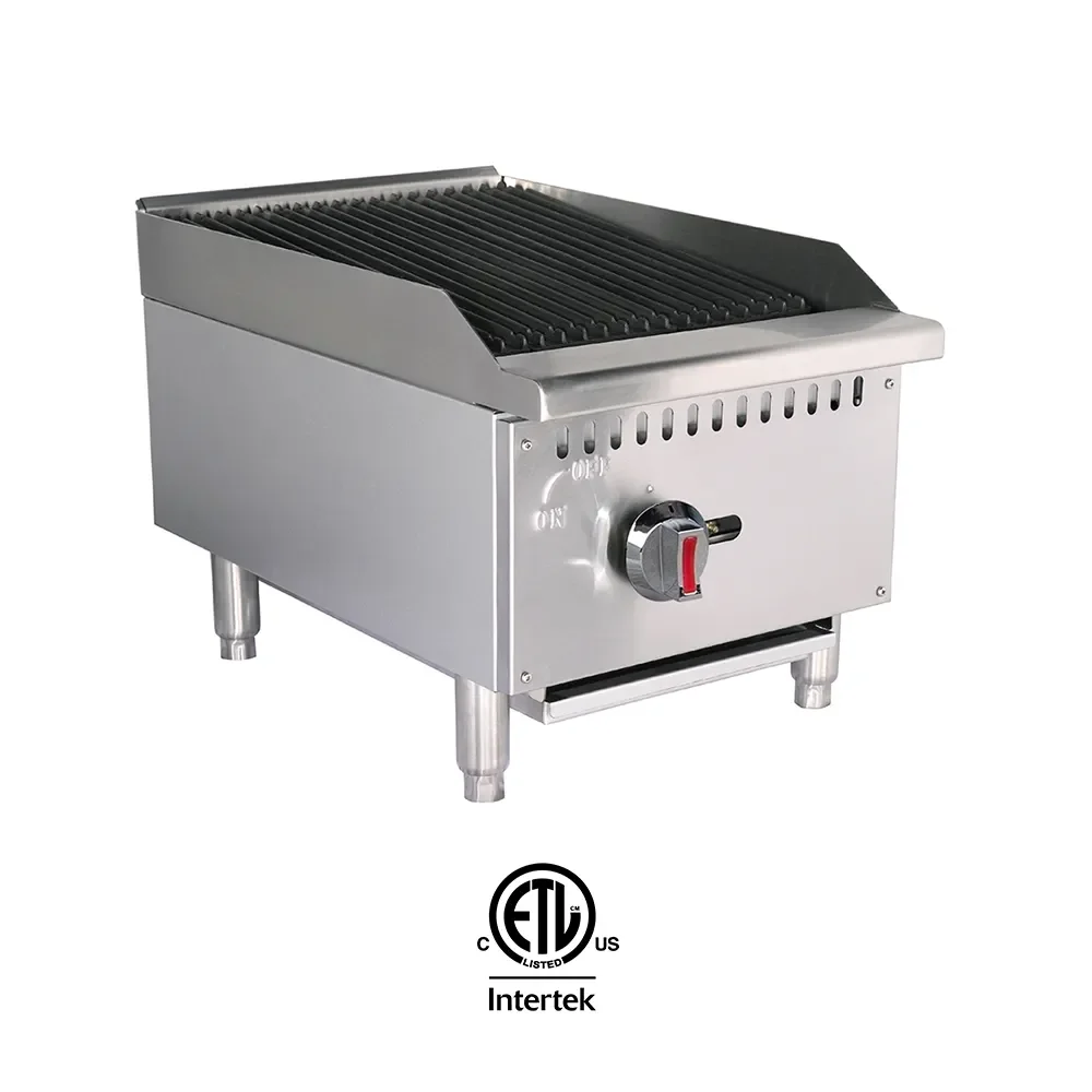 

ETL Certificate Commercial Restaurant Radiation Grill Machine 14" Gas Lava Grill BBQ Grill Countertop Radiant Charbroiler