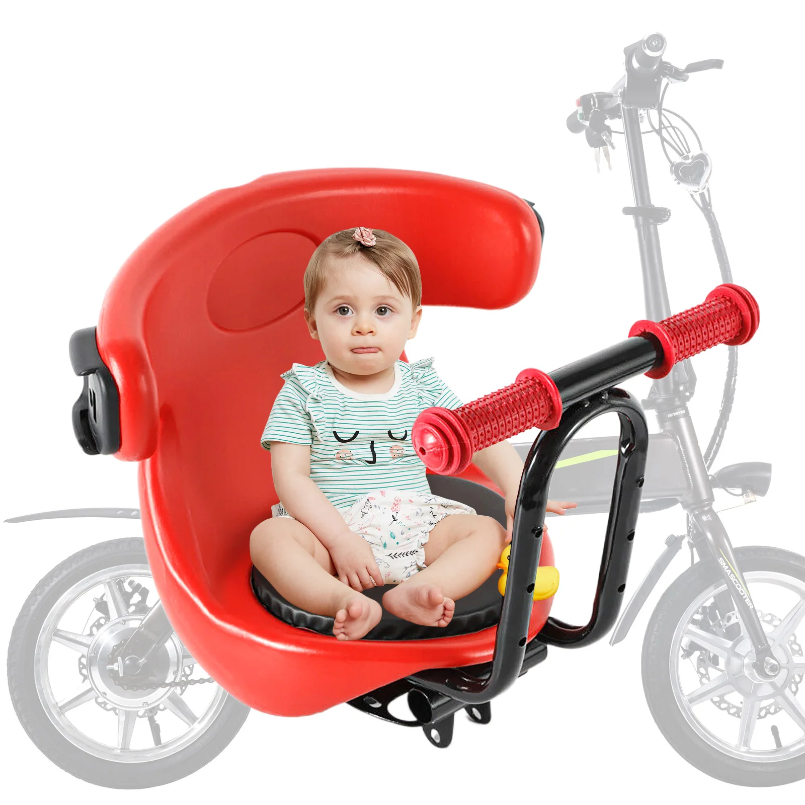 Bicycle Front Seat for Children with Foldable Pedals Bike Front Seat for 1-3 Years Old Children Maximum Weight of 30kg