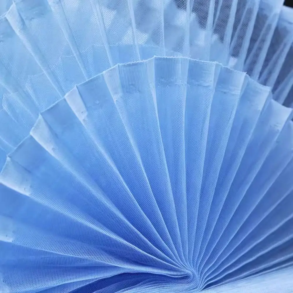 

New 1 Yard Accordion Pleated Stiff Mesh Fabric 3D 150cm Wide Diy Material Stage Background Fabrics Handmade Clothing Supply