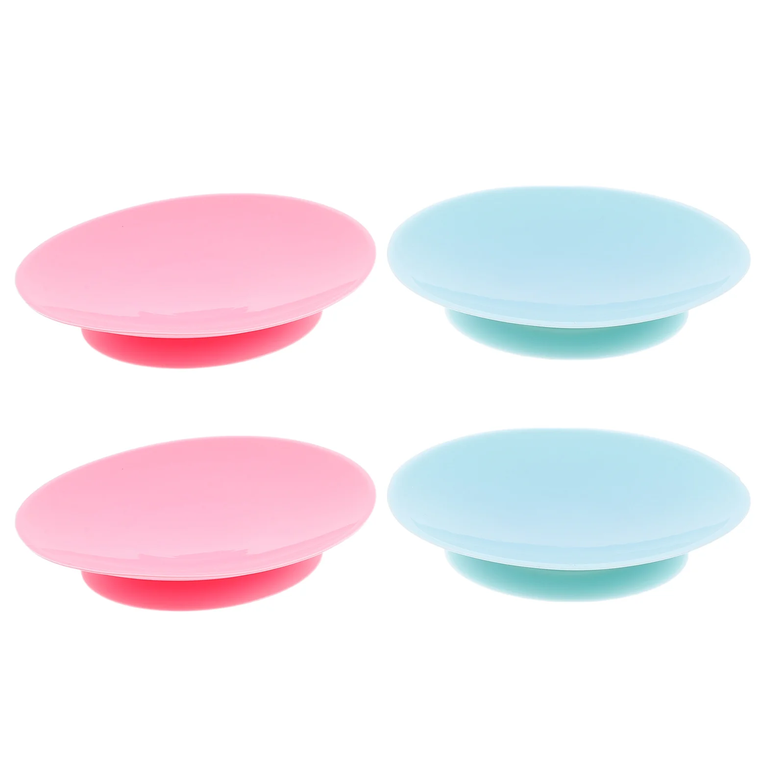 

4 Pcs Double Sided Silicone Children Bowl Anti Fall Suction Cups Strong Suction Non Slip for Smooth Surfaces Portable Baby Plate