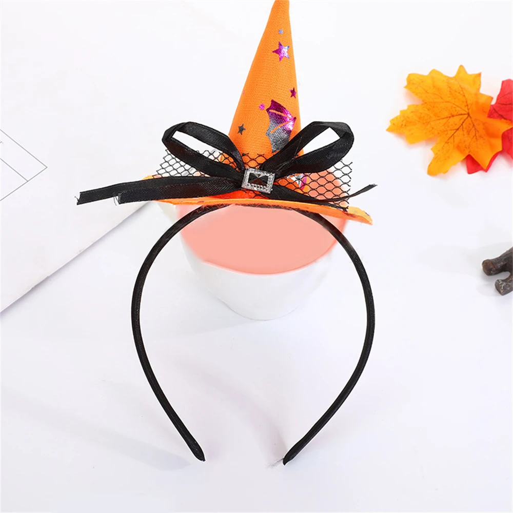 Witch Hat Hairbands Halloween Headwear Decoration For Children Girl Women Pumpkin Ghost Hair Accessories Cosplay Party Gifts