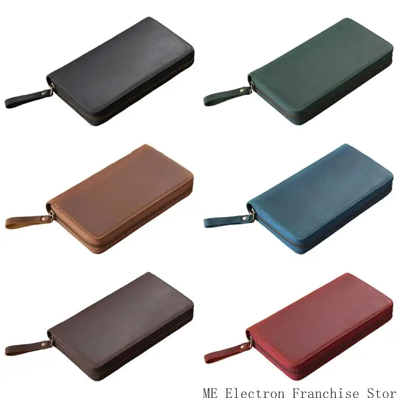 

Zippered Leather Cover for 7.28x3.54In Pocket Notebook Field Notebook Zippered Leather Notebook Protector with Pen Slot