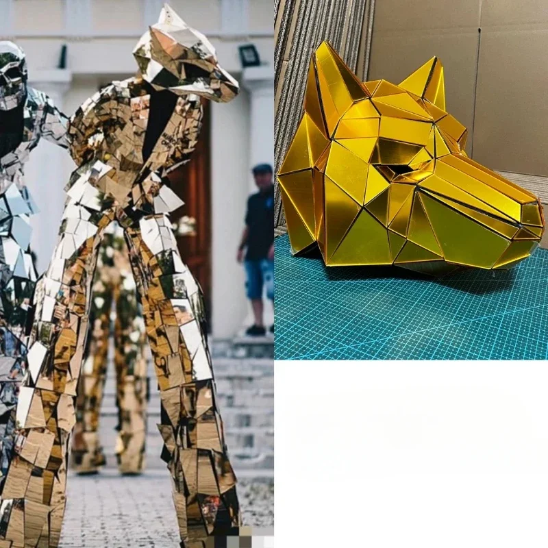 مرآة الحيوان رئيس ركائز مهرجان الموسيقى تخصيص علامات زودياك الموضة زي اليد خياطة موكب عرض الحفلات الأداء البدلة #2