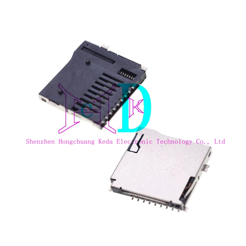 10PCS TF External Welding Type Self-Rlastic Clamp Seat MICRO PUSH 9P Memory Card Slot SD Small Card TF 15X15 Card Holder