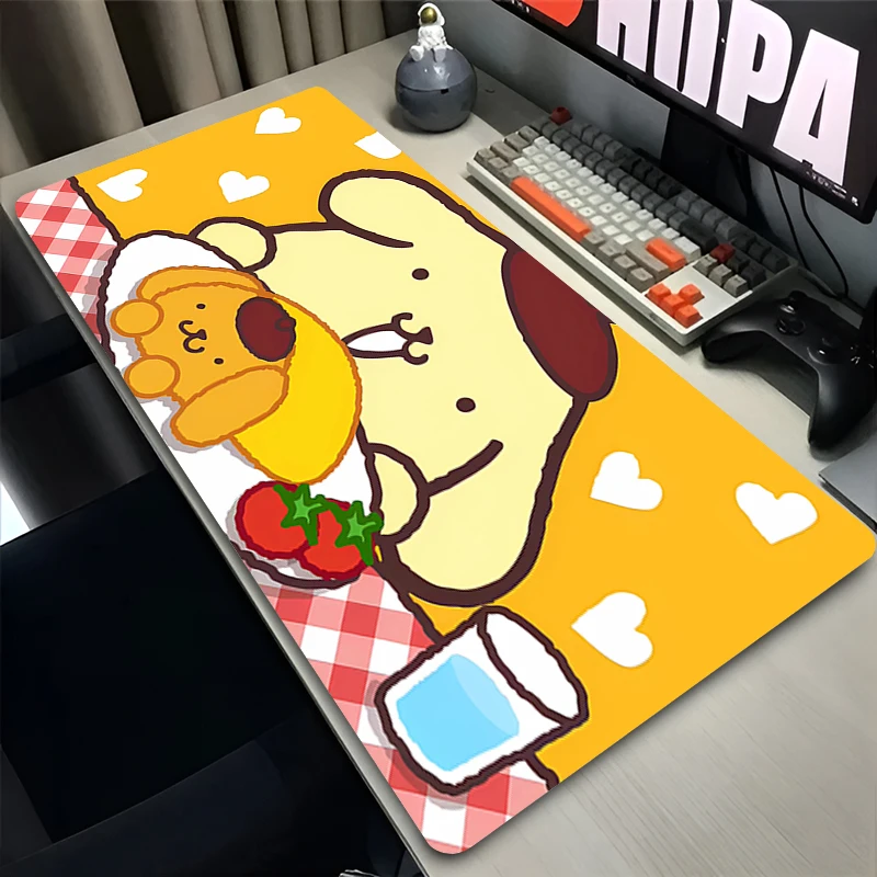 Mouse Pad Computer Gaming Accessories Kawaii Mousepad Rubber Cute Extended Desk HD P-pompompurin Mat Laptop Gamer Keyboard Pad