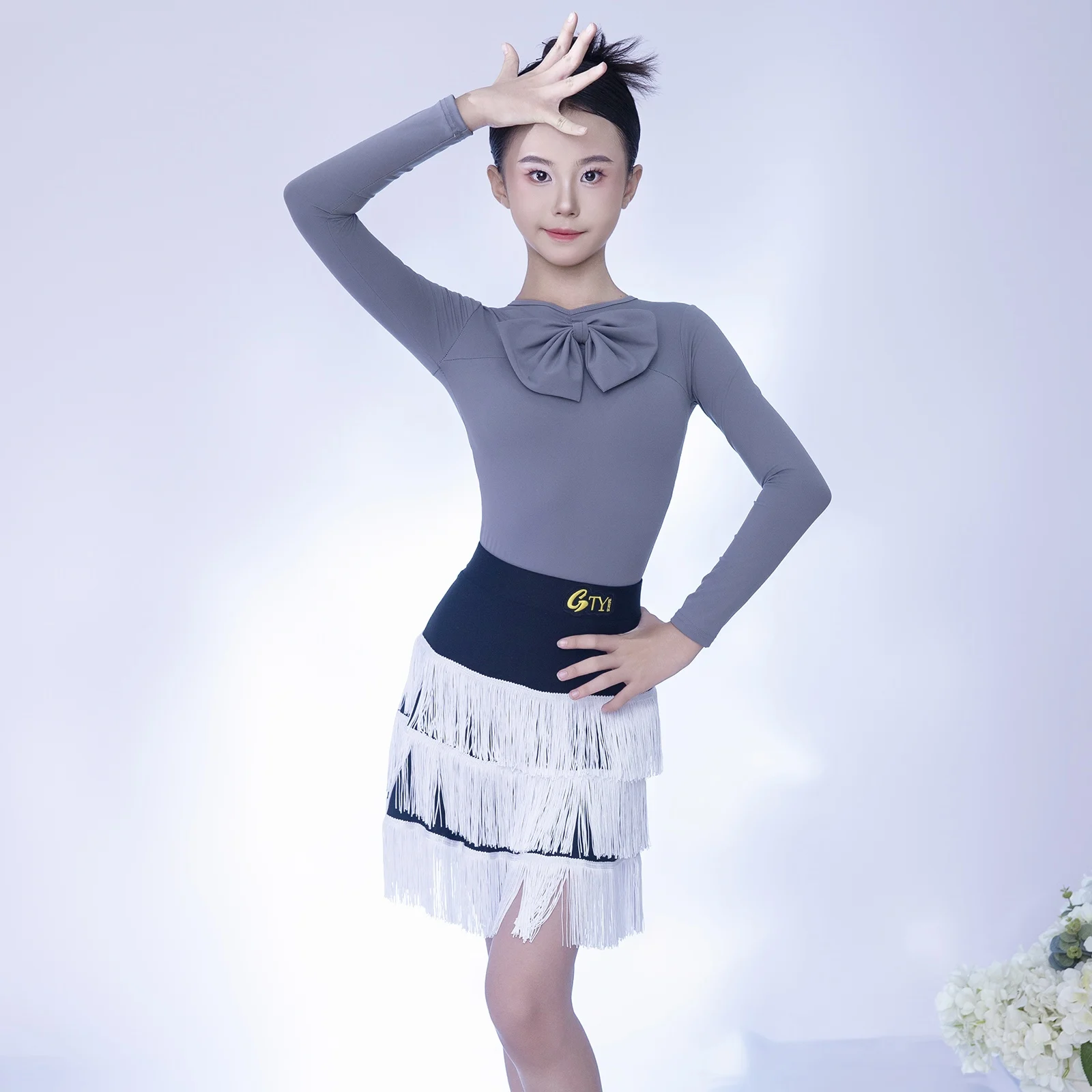 

New Ballroom Dance Performance Clothing For Kids Rumba Latin Dance Competition Costume Girls Latin Dance Fringed Dresses SL13714