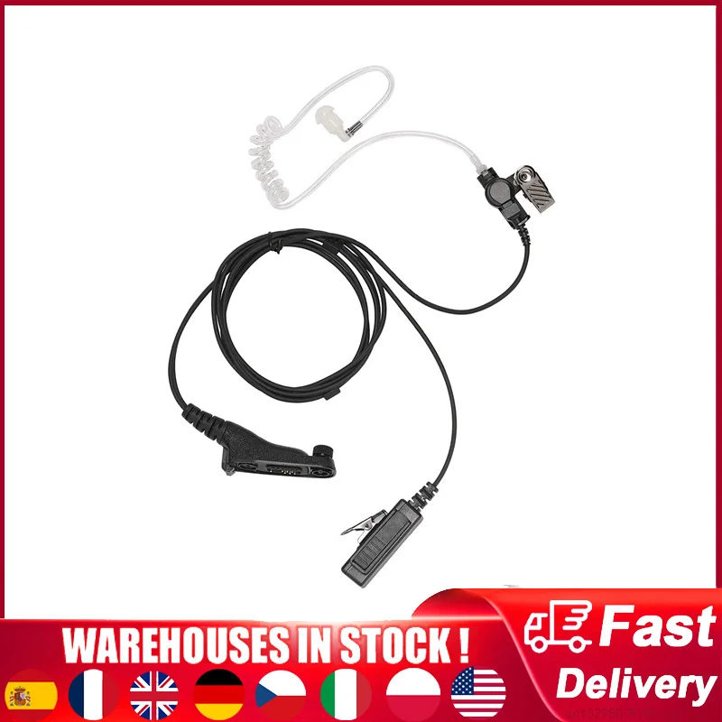 for Motorola Radio APX4000 XPR7380 Two Wire APX6000 XPR7550 PTT Mic Tansparent Tube Headset