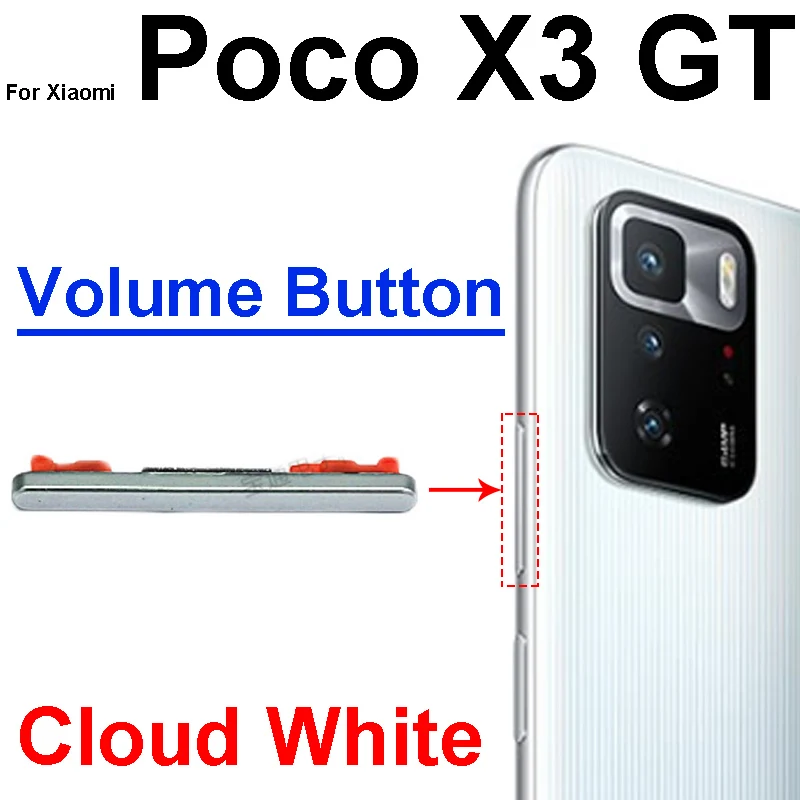 For Xiaomi POCO Pocophone X3 GT Power Voume Side Button Volume Audio Control Side Key Buttons Repair Parts