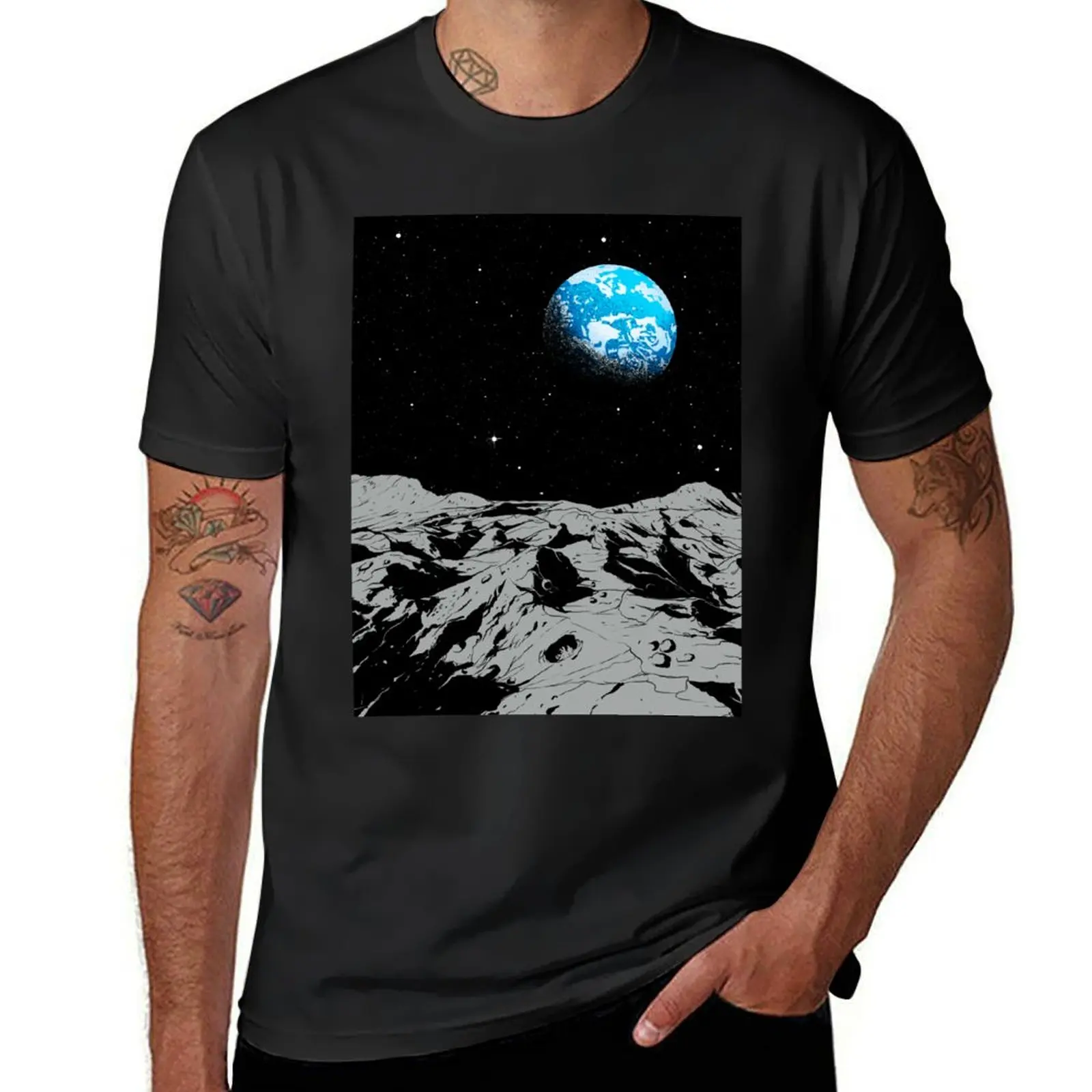 

From the Moon T-Shirt plus size clothes Luxury man hippie clothes mens graphic t-shirts hip hop