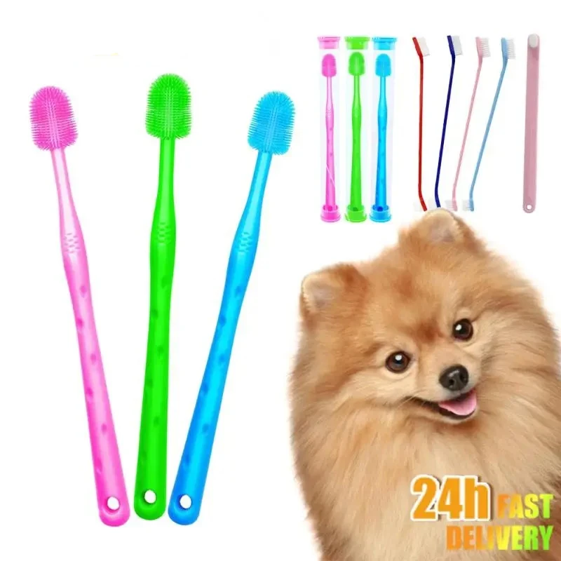 

360 ° Dog Cat Toothbrush Pet Puppy Super Soft Nylon Tooth Brush Tartar Cleaning Tongue Coating Remove Bad Breath Tooth Brush