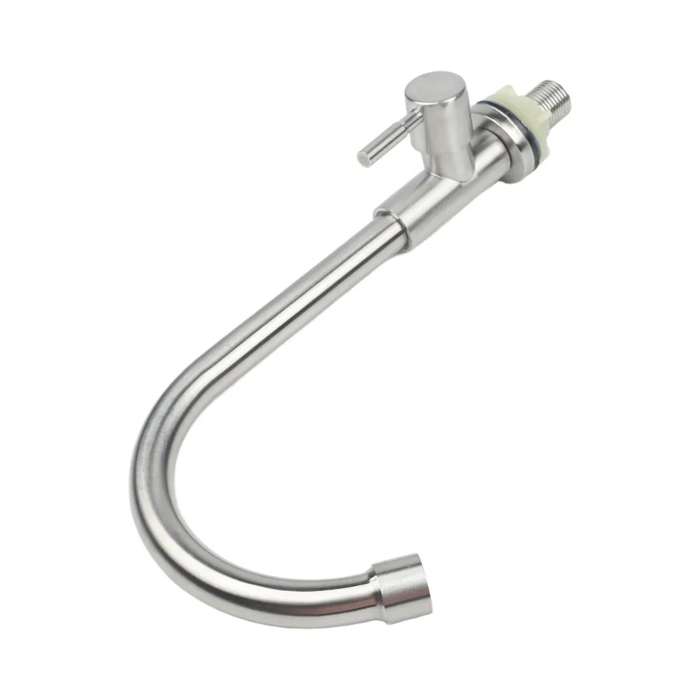 Single Lever Cold Water Tap for Kitchen Sink Made of 304 Stainless Steel Design for Home and Outdoor Applications