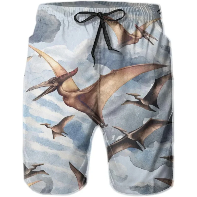 

Men's shorts, flying pterosaur 3D printing, men's beach vacation quick dry beach shorts, vacation casual shorts