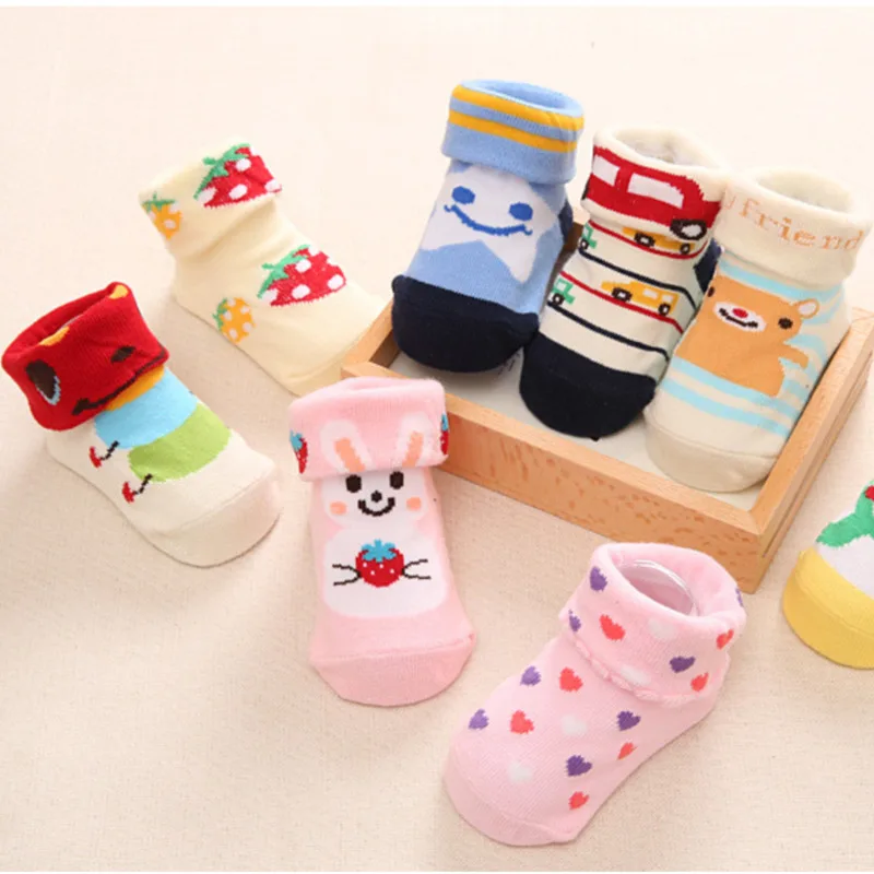  Baby Socks Slipper Girls Boys Clothes Newborn Accessories Anti Slip Panda Kids Toddlers Gift Infant Stuff Children Bear Car 