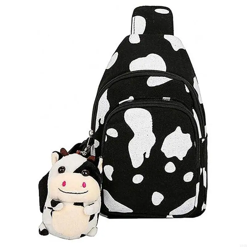 X90D Canvas Cartoon Sling Bag Knapsack Daypack Chest Bags Crossbody Bag