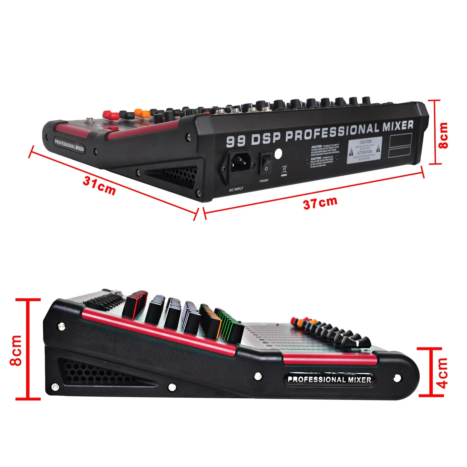 Freeboss 8 Channels Mono Mixing Console with Bluetooth Record 99 DSP effect USB Function Professional Audio Sound Mixer MINI8