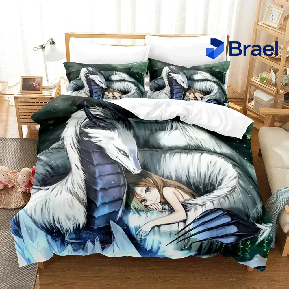 Exquisite 3D Printed Fantasy Witch Dragon Alien World Bedding Set Down Quilt Cover With Pillowcase Double Complete Queen King Be