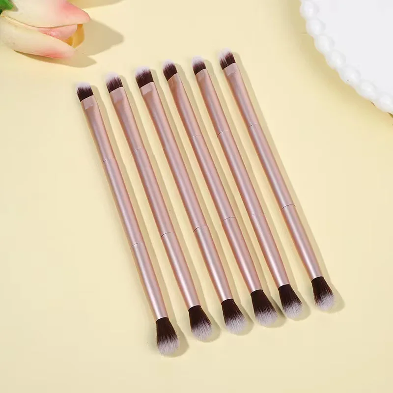 Dual-Ended All Aluminum Tube Soft Blending Brush Portable Nose Shadow Eyeshadow Multiuse Makeup Tool