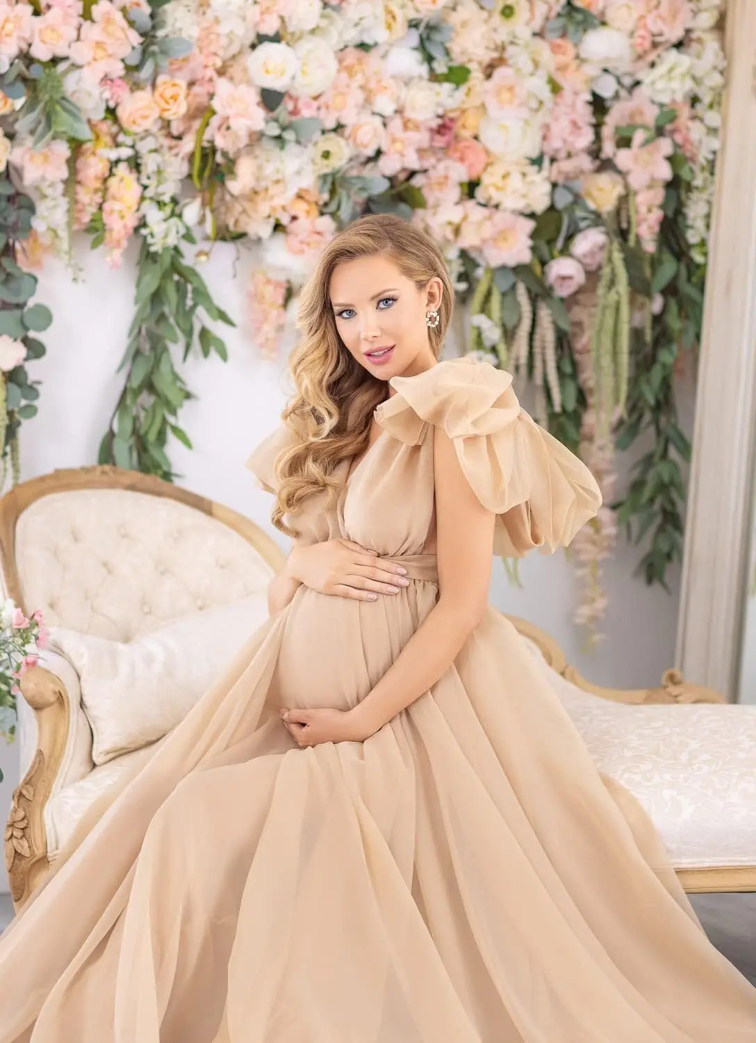 Chiffon Maternity Dress for Photoshoot Long Maternity Gowns for Baby Shower Dresses Maternity Photography Luxury Evening Dress