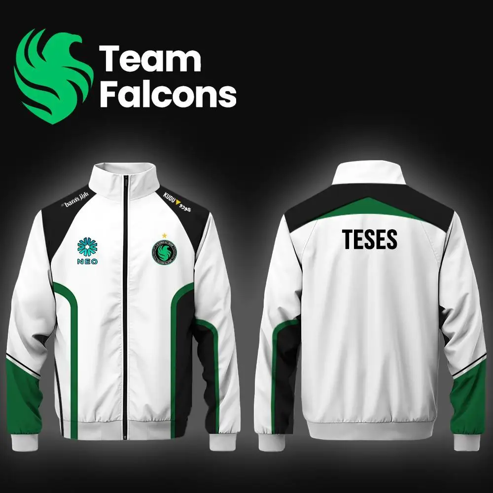 Мужские и женские настраиваемые киберспортивные куртки Team Falcons с длинными рукавами осенне-зимняя униформа CS2 NiKo m0NESY тренировочный трикотаж