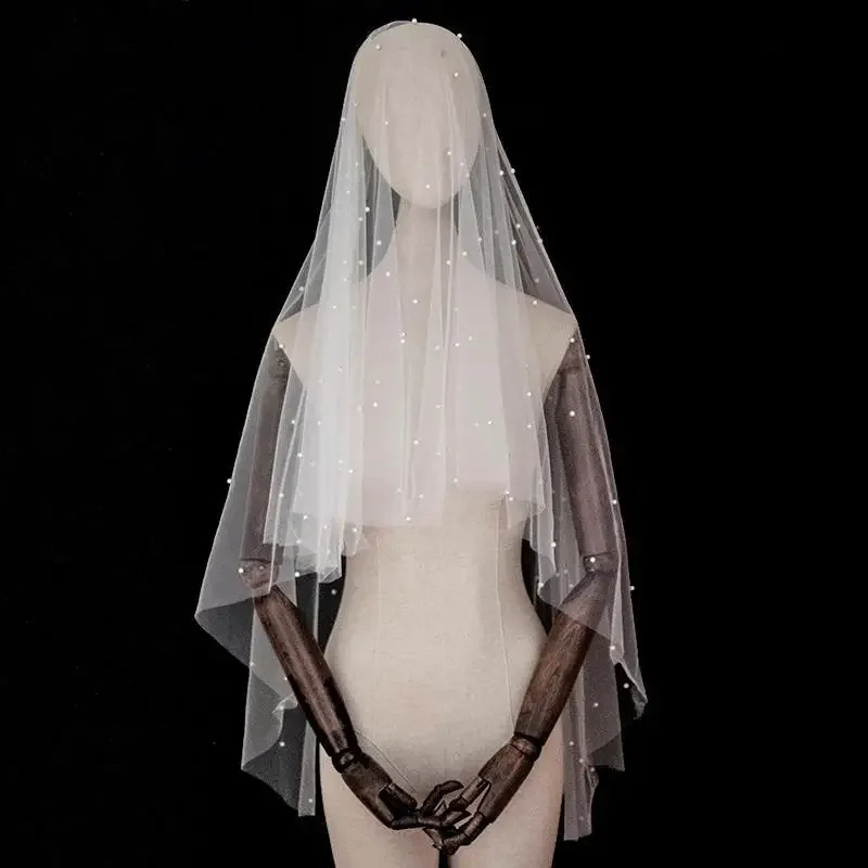 

Double Vintage Pearl Classic Wedding Veil