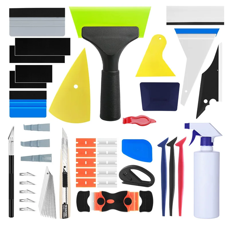 Car Window Film Tint Tool Kit Vinyl Wrap Squeegee Tool Automotive Glass Protective Privacy Film Installation Kit Wrap Knife
