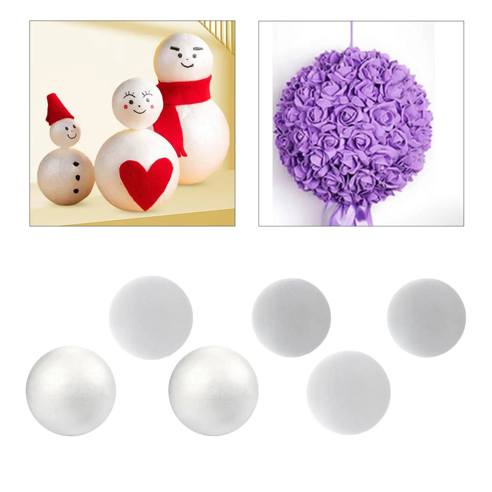 2Pcs Foam Balls White Foam Sphere White Polystyrene Balls Projects for Modeling Science Projects Household Christmas Birthday