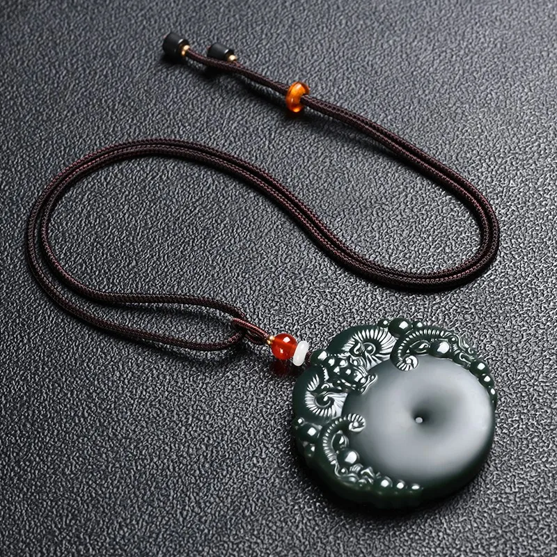 

Natural Xinjiang Hetian Jade Gray Jade Sheep Pendant Three Rams Bring Bliss Men's and Women's Pendant Jewelry Gift