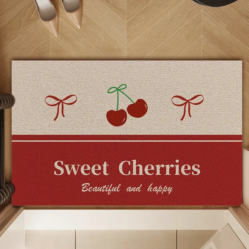 Sweet Cherries Light Luxury Entrance Doormat Foyer Carpet Welcome Rug Anti-slip Dirt Trapping Easy Clean Entry Door Mat 미끄럼방지매트