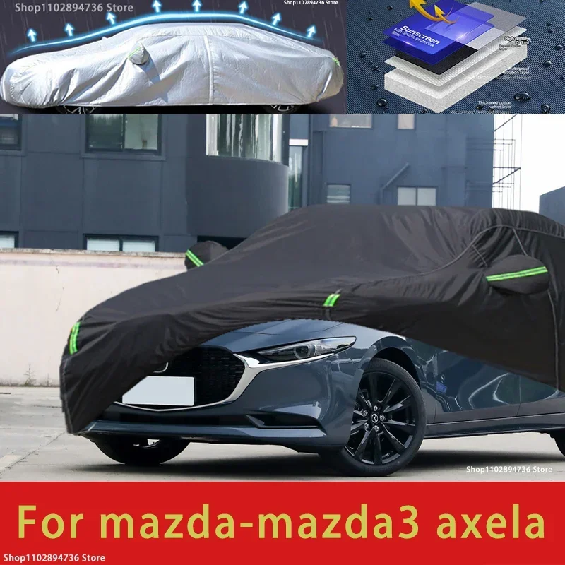 

For Mazda3 Axela Fit Outdoor Protection Full Car Covers Snow Cover Sunshade Waterproof Dustproof Exterior black car cover