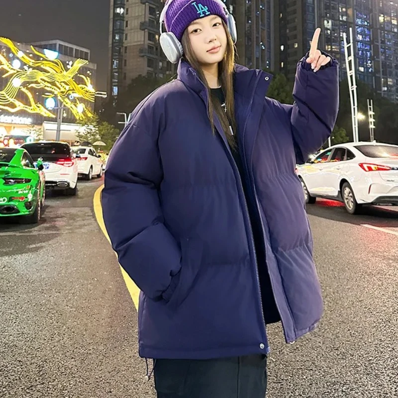 

Winter Stand Collar Puffer Jacket Women Casual Thicken Warm Oversized Parkas Coats Korean Loose Steetwear Padded Women Clothing