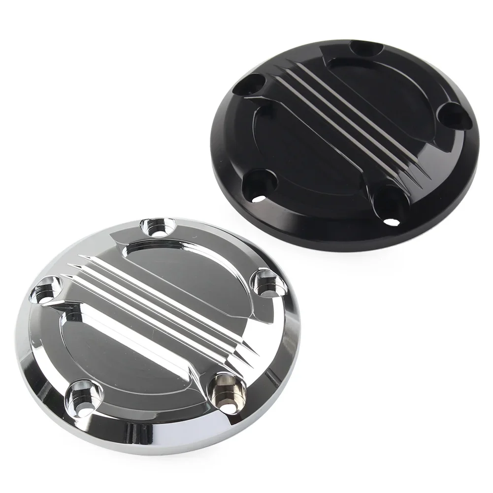 Motorcycle 5 Holes Timing Point Cover Aluminum For Harley Davidson Twin Cam Touring Electra Glide 1999-2017 Chrome/Glossy Black