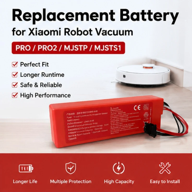 

6500mah Suitable for Xiaomi's Wash Free Sweeping Robot PRO/2PRO Battery MJSTP MJSTS1 MJST1S Accessory Battery Pack