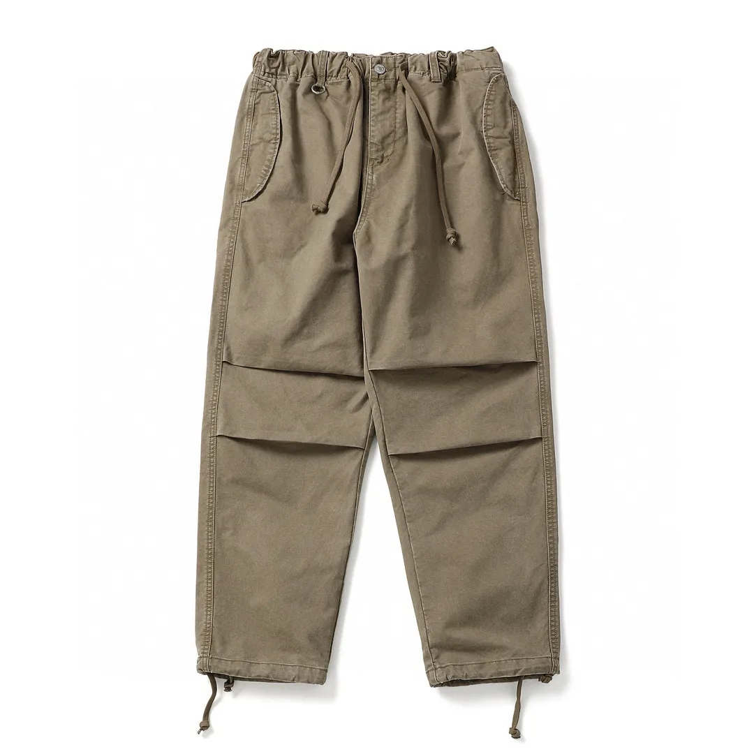 

Japanese Retro Street Style Loose-Fit Micro-Tapered Washed Distressed Heavyweight Drawstring Cuffed Jogger Cargo Pants for Men