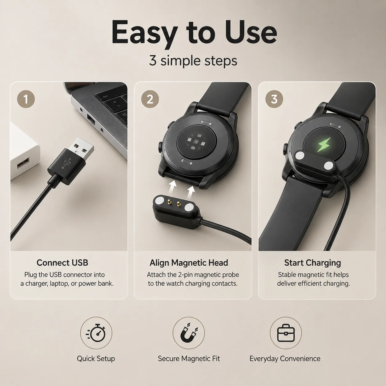 For Realme Watch5 Smartwatch Dock Charger Adapter USB Charging Cable Cord Smart Watch Power Charge Wire Accessories