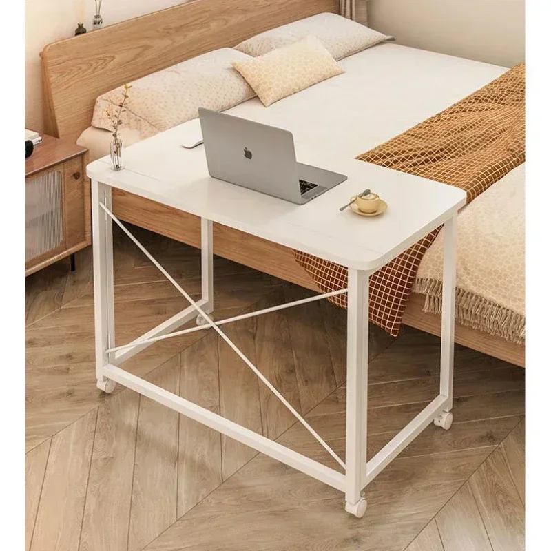 Household Goods Foldable Pulley Table Space-saving Household Simple Dining Table Study Table Computer Table With Bookshelf Table