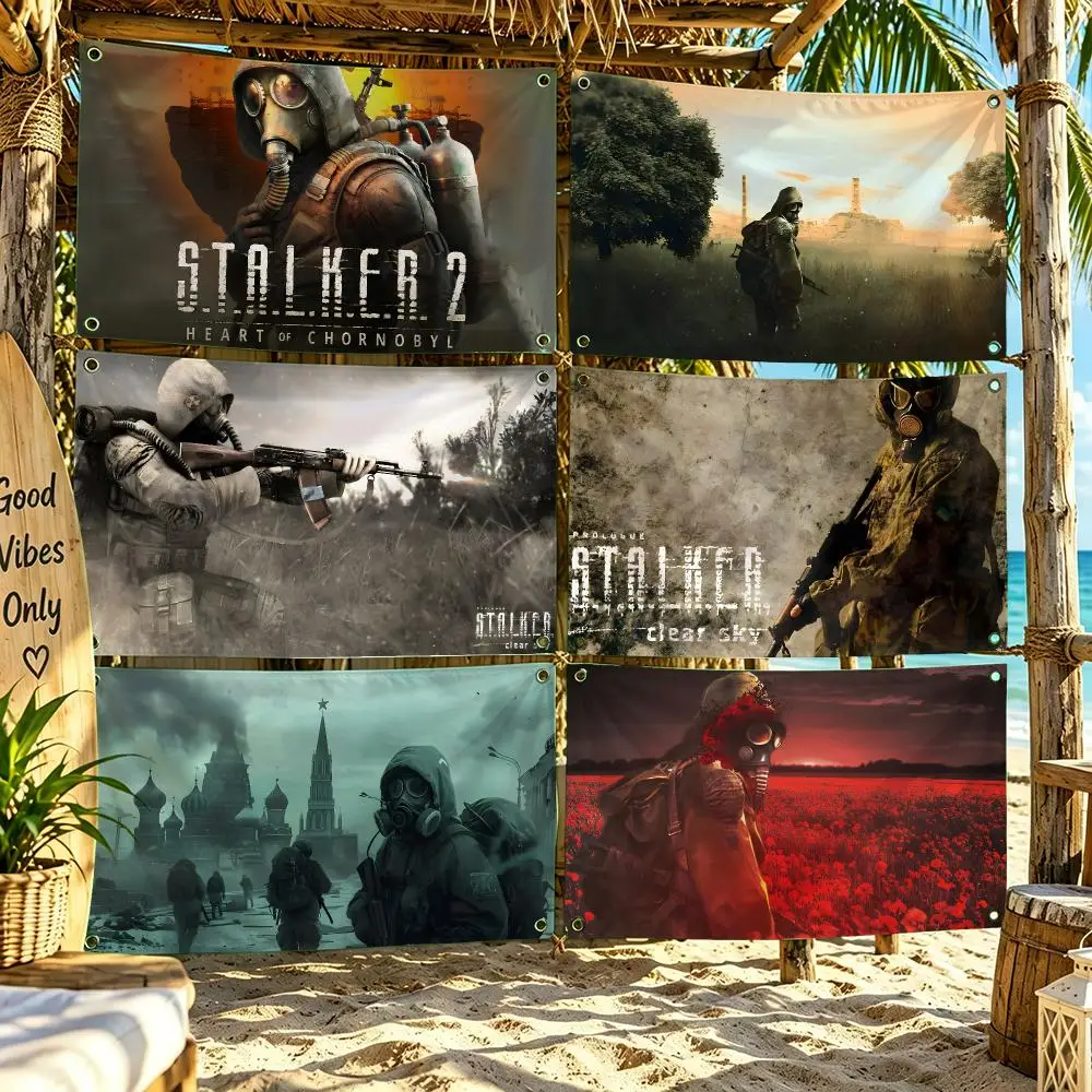Horror Game S-STALKER 2 Flags For Outdoor Party Home Living Room Bar Bedroom Decoration Soft Durable Tapestry Skin-friendly