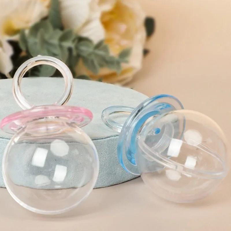 

24Pcs Candy Ring Box Transparent Food Grade Bride Groom Wedding Decoration Favor Clear Pacifier Box Baby Shower Party Supplies