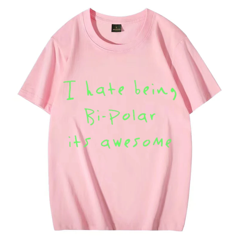 Rapper Kanye West I Hate Being Bi-Polar It\'s Awesome T shirt Men Women Hip Hop Y2k Oversized short sleeve t-shirts Unisex Tops