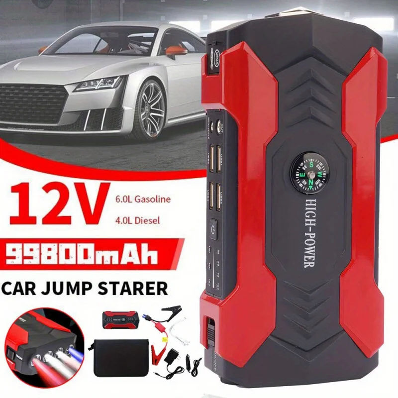 Portable 99800mAh car jumper starter supercharger jumper box power bank battery charger, no battery