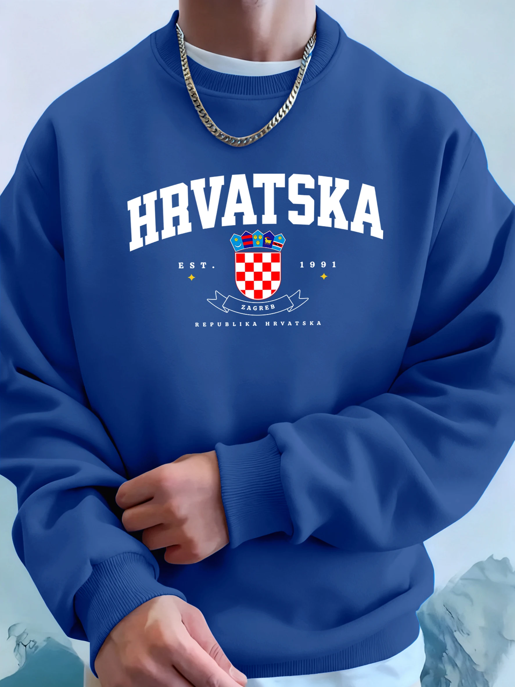 

Republika Hrvatska Zagreb с буквенным принтом, уличная флисовая спортивная одежда, мужские модные толстовки с длинными рукавами, осенняя универсальная одежда
