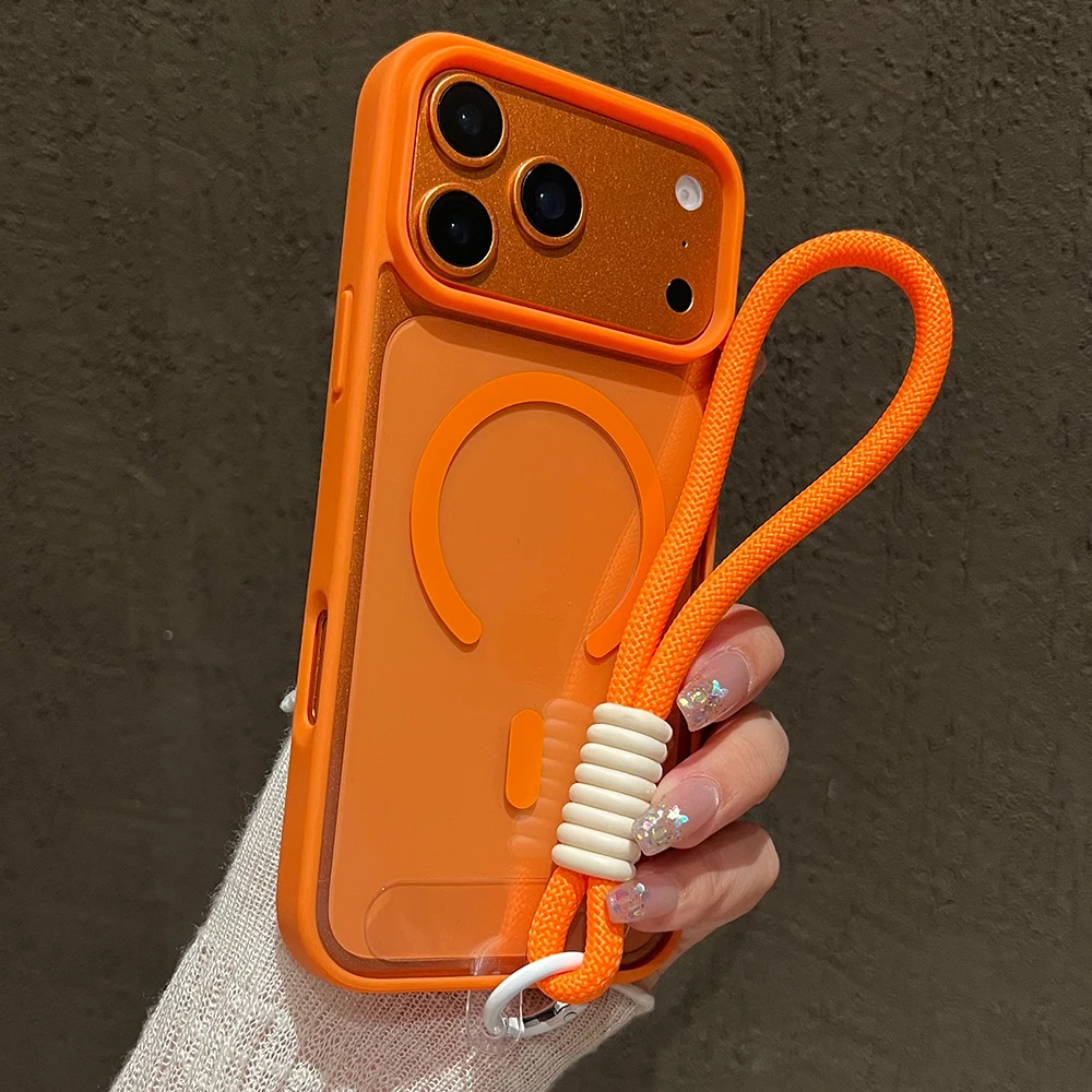Luxus Mit Lanyard Klar Telefon Fall Für iPhone 17 16 15 14 13 12 11 Pro Max 16 Plus 16E 17 luft Magnetische Stoßstange Zurück Fällen Abdeckung