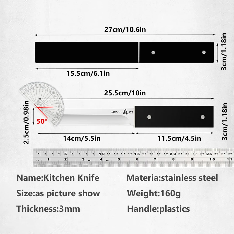 Stainless Steel Kitchen Meat Cleaver Fishing Knife Outdoors Barbecue Butcher Knife Chef Boning Peeling Japanese Knife