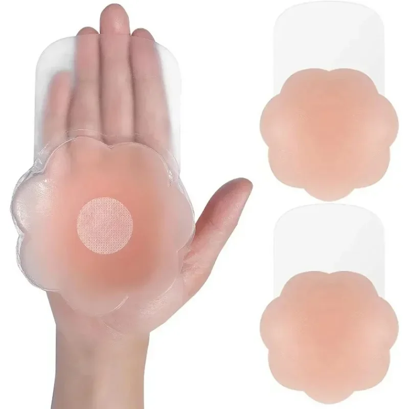 2 uds cubierta de silicona para pezones reutilizable mujeres levantar sujetador adhesivo Invisible sujetador pecho pastoso pétalos de pecho sujetadores sin tirantes