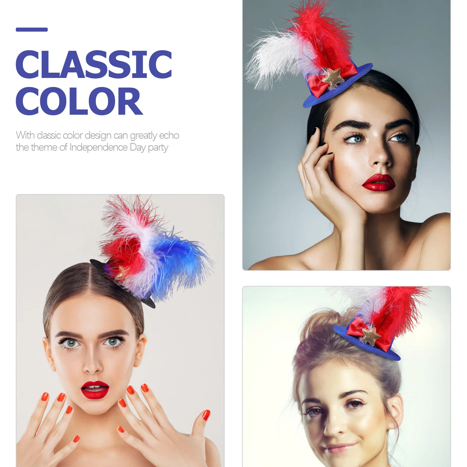 

2Pcs Usa Hats for Men Patriotic 4Th of July Top Hat Style Party Decoration National Day Outdoor Event Fashion Accessory