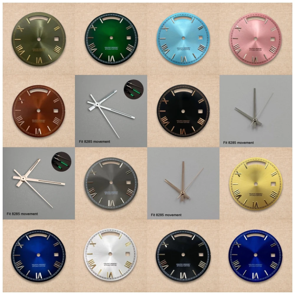 New 31mm S Logo Dial Day And Date Arab Sunray Dial Suitable For 8285 Movement High Quality Watch Modification Accessories